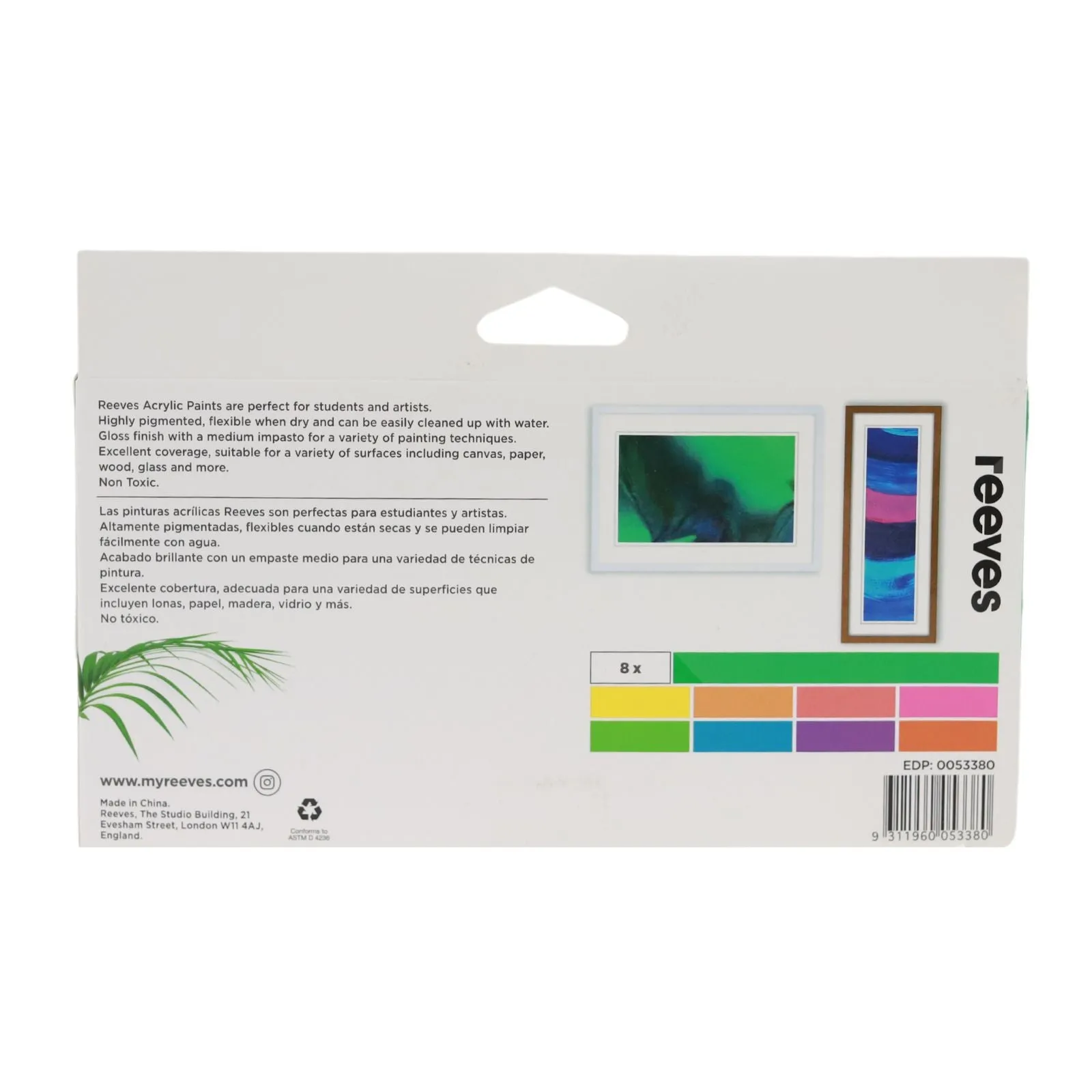 ■ Reeves Acrylic Set 8 x 22ml - Fluorescent Colours