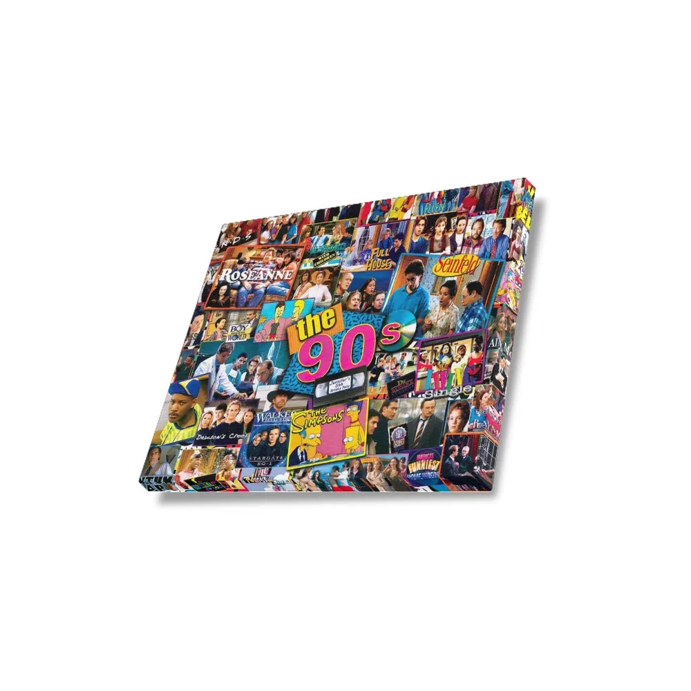 90s TV Icons Collage Framed Canvas Print 14x11 inch