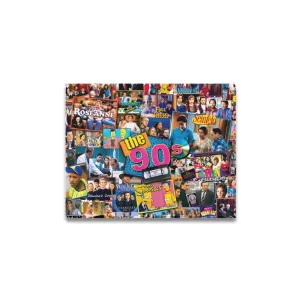 90s TV Icons Collage Framed Canvas Print 14x11 inch