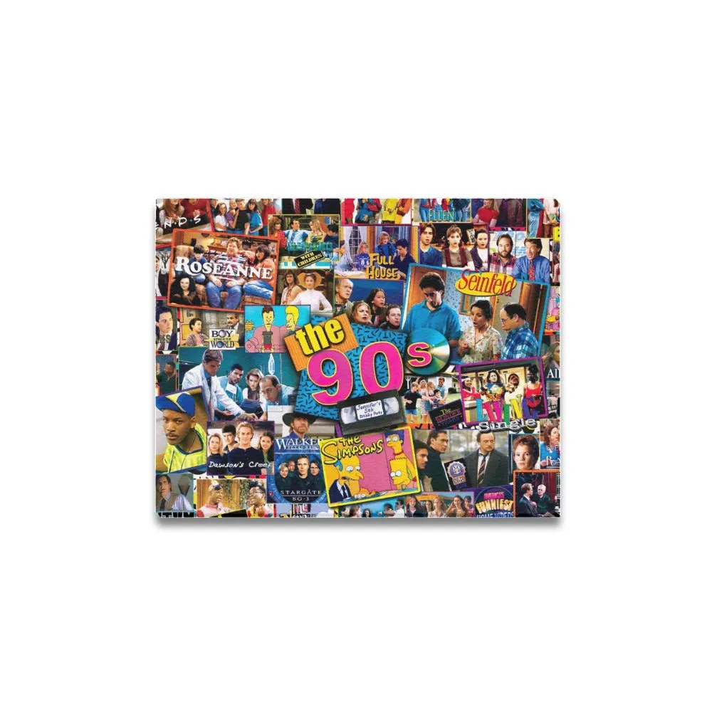 90s TV Icons Collage Framed Canvas Print 14x11 inch