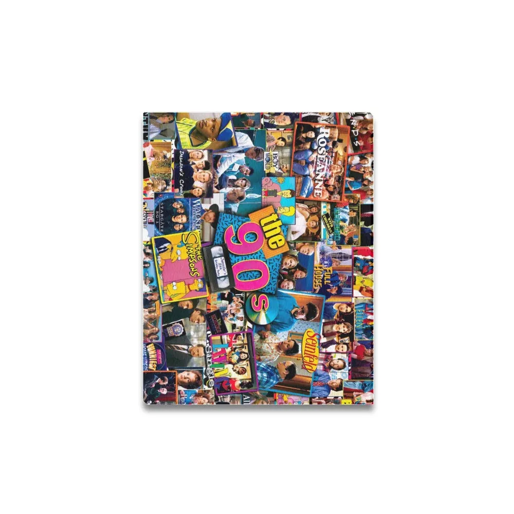 90s TV Icons Collage Framed Canvas Print 14x11 inch