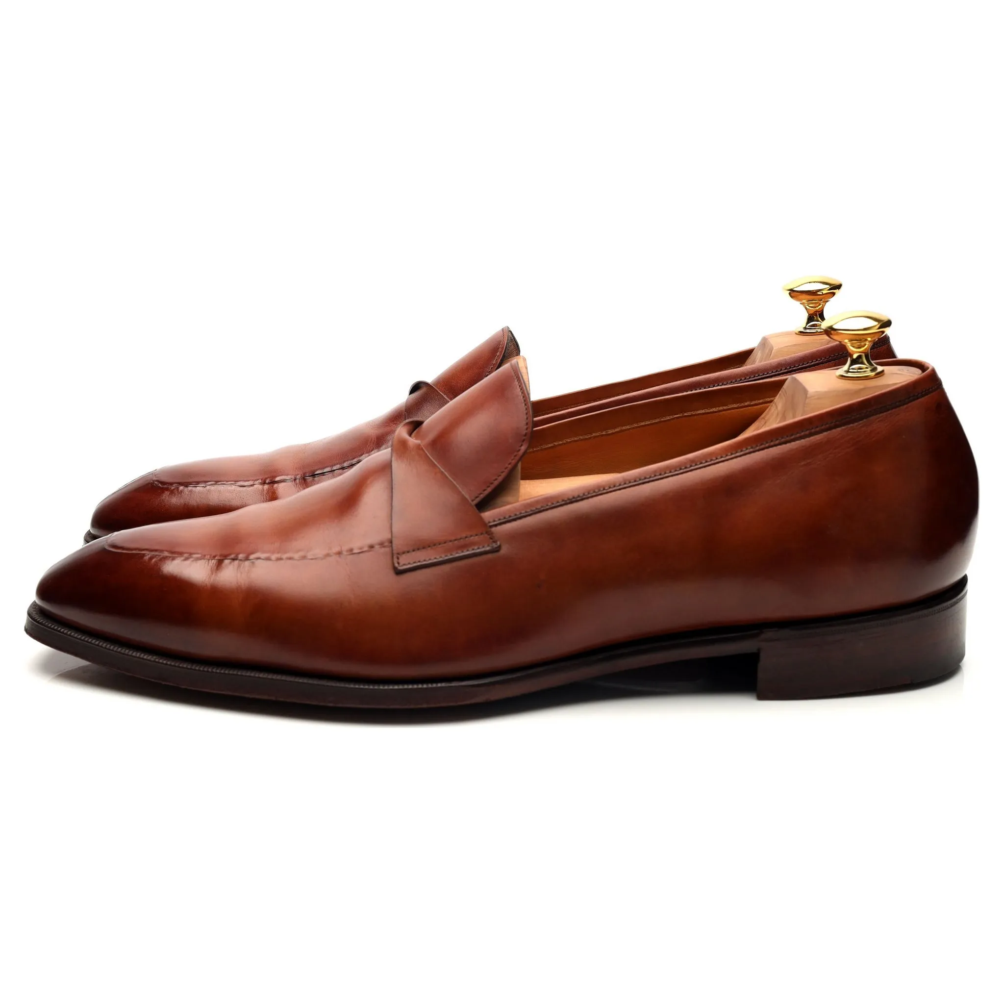 'Antibes' Tan Brown Leather Loafers UK 12 E