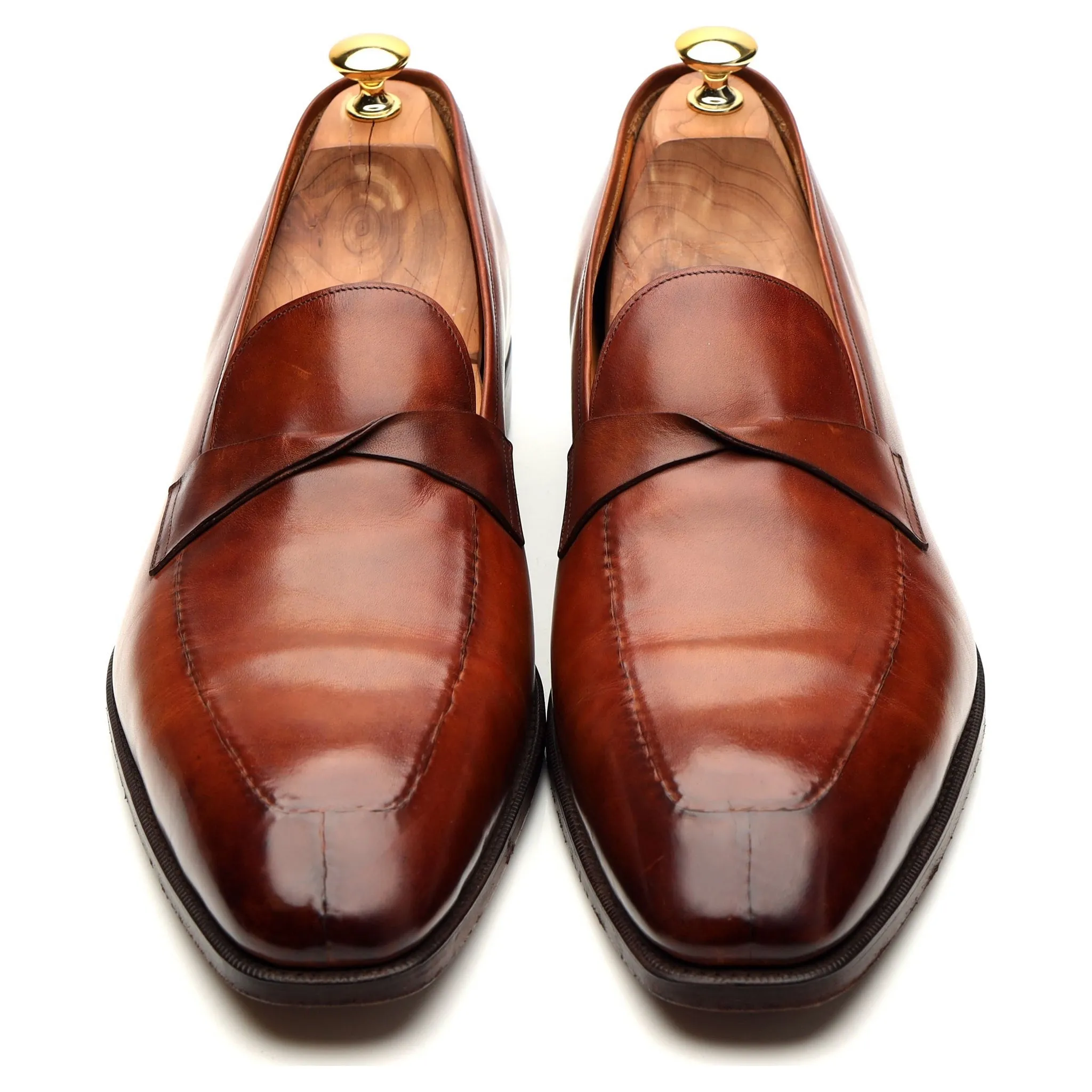 'Antibes' Tan Brown Leather Loafers UK 12 E
