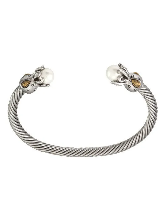Aqua Viva Seaside Thin Wire Pearl Cuff