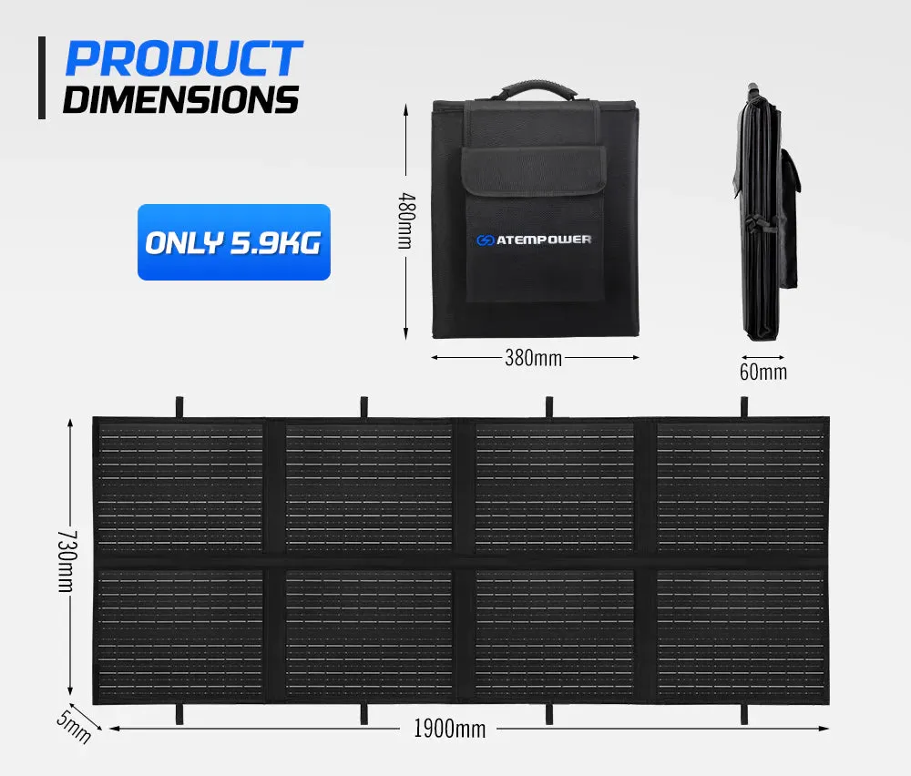 ATEM POWER 200W Folding Solar Panel Blanket 12V With Controller