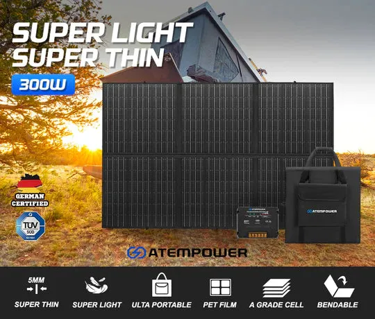 ATEM POWER 300W Folding Solar Panel Blanket 12V With Controller
