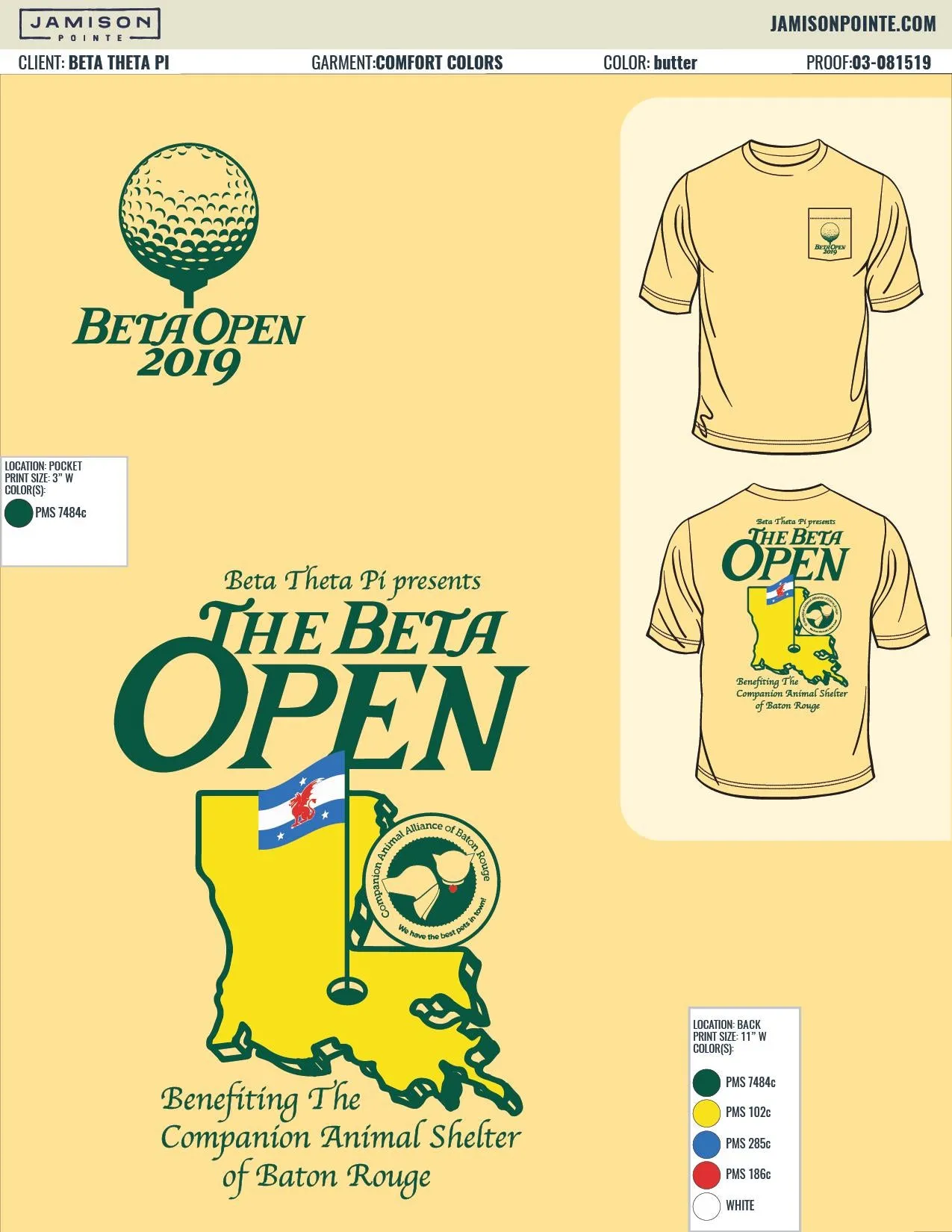 Beta Theta Pi Louisiana State University Philanthropy Fall T-Shirt