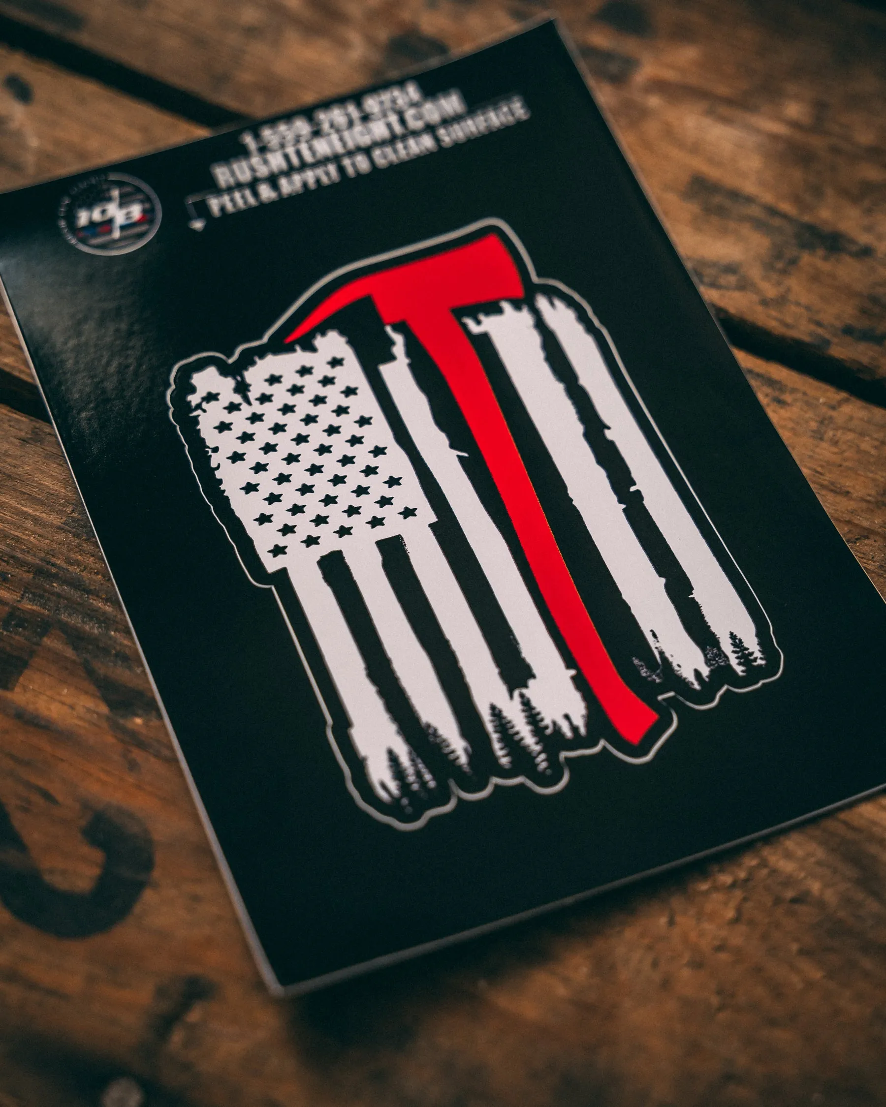 Black Thin Red Line Axe Flag Sticker