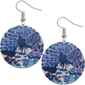 Blue Indian Peafowl Peacock Thin Earrings