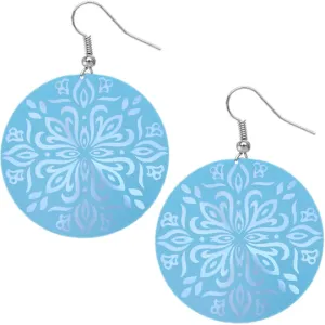Blue Thin Stencil Design Earrings