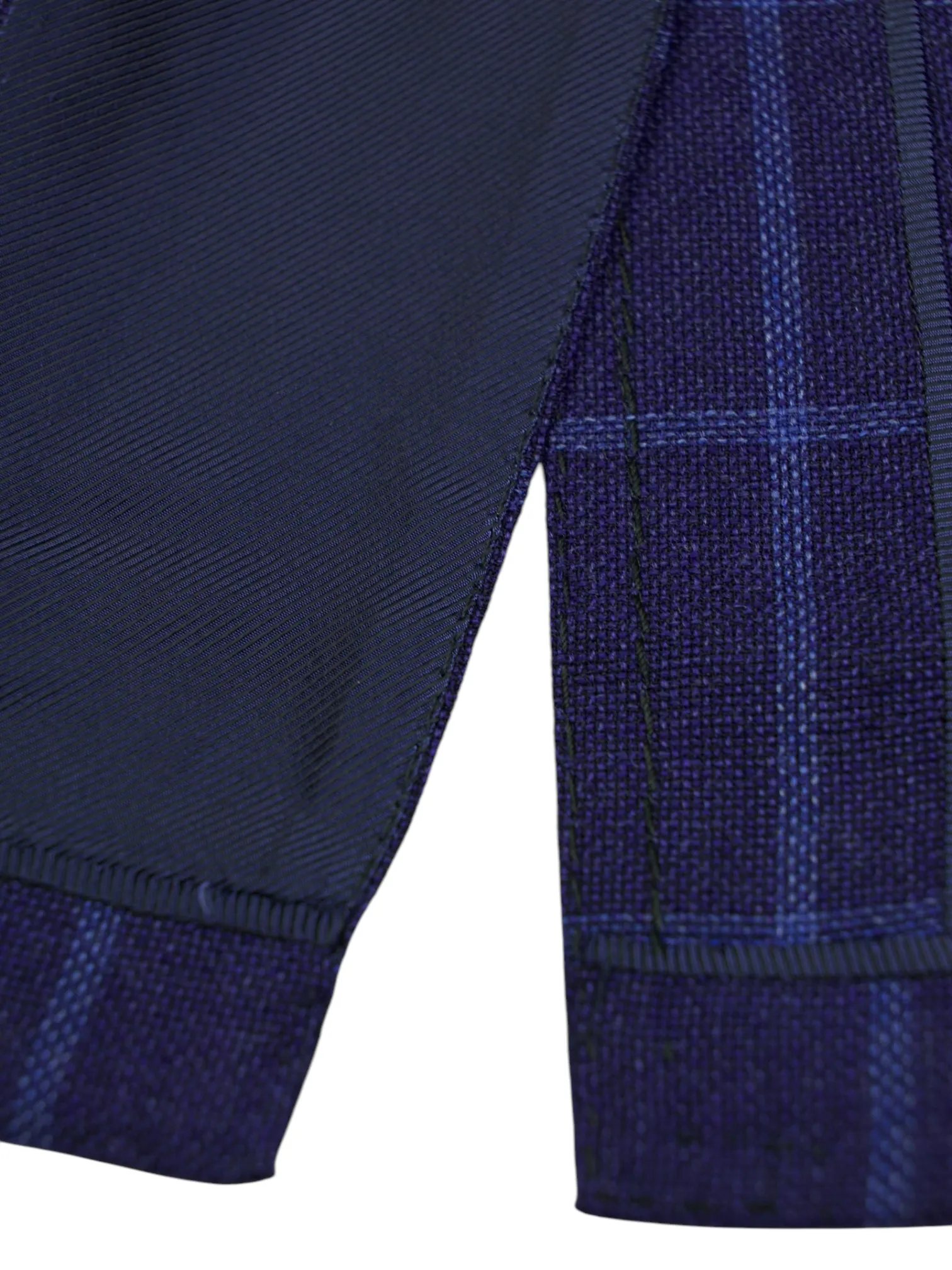 Cesare Attolini Royal Blue Wool & Silk Hopsack Windowpane Jacket