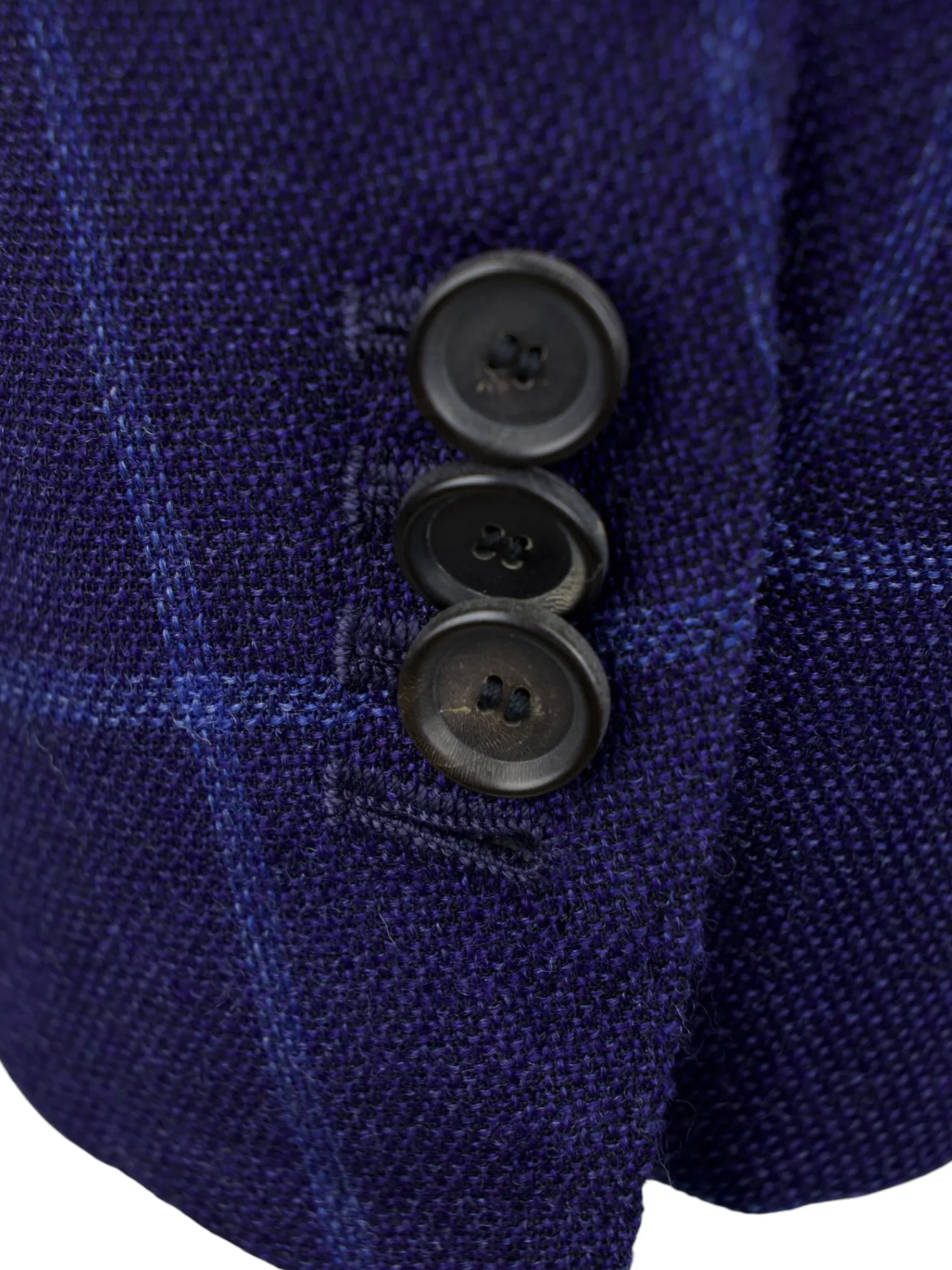 Cesare Attolini Royal Blue Wool & Silk Hopsack Windowpane Jacket