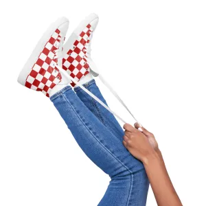 Checkered Women’s High Top Canvas Shoes