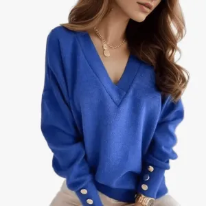 Chic Relaxed Fit Top with V-Neckline