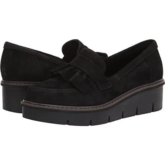 Clarks Women's Airabell Slip Black Suede 26163328