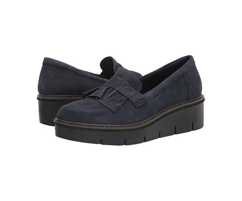 Clarks Women's Airabell Slip Navy Suede