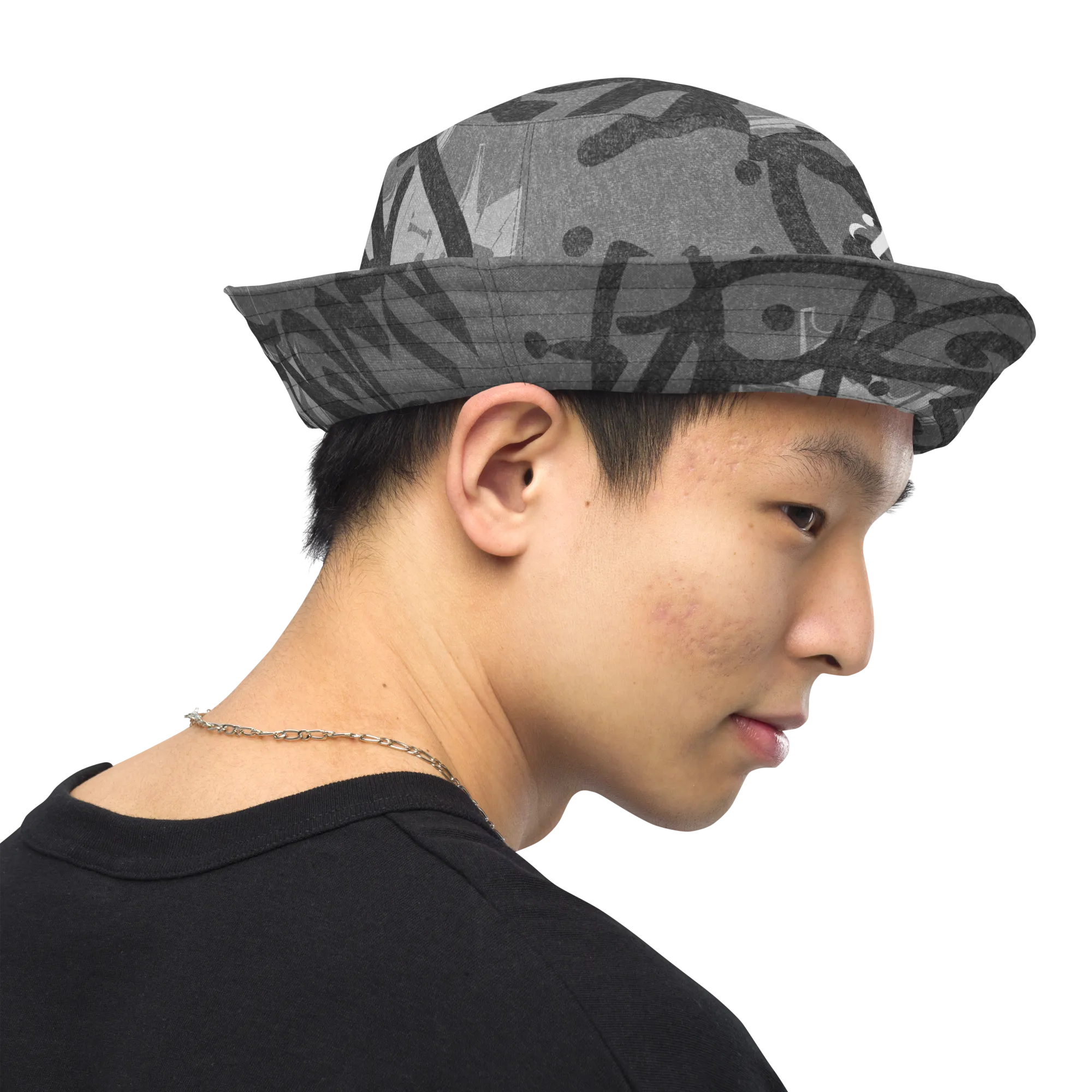 Concrete Graffiti Script Bucket Hat
