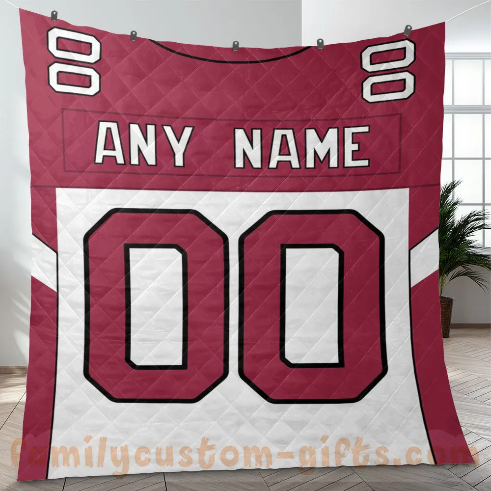 Custom Premium Quilt Blanket Arizona Jersey American Football Personalized Quilt Gifts for Her & Him