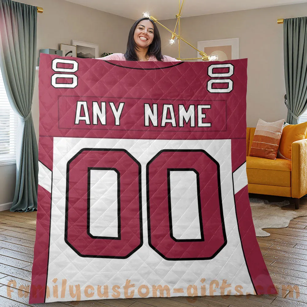 Custom Premium Quilt Blanket Arizona Jersey American Football Personalized Quilt Gifts for Her & Him