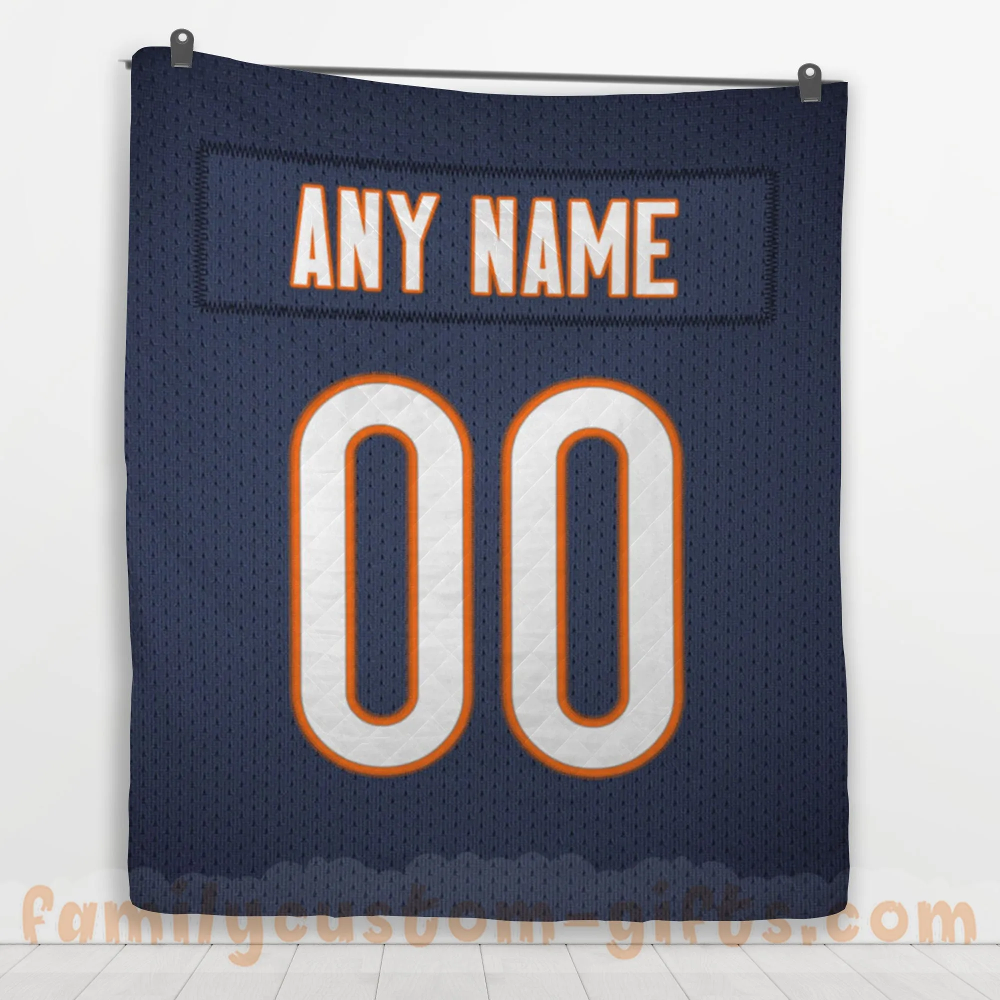 Custom Premium Quilt Blanket Chicago Jersey American Football Personalized Quilt Gifts for Her & Him