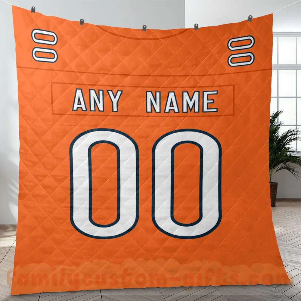Custom Premium Quilt Blanket Chicago Jersey American Football Personalized Quilt Gifts for Her & Him