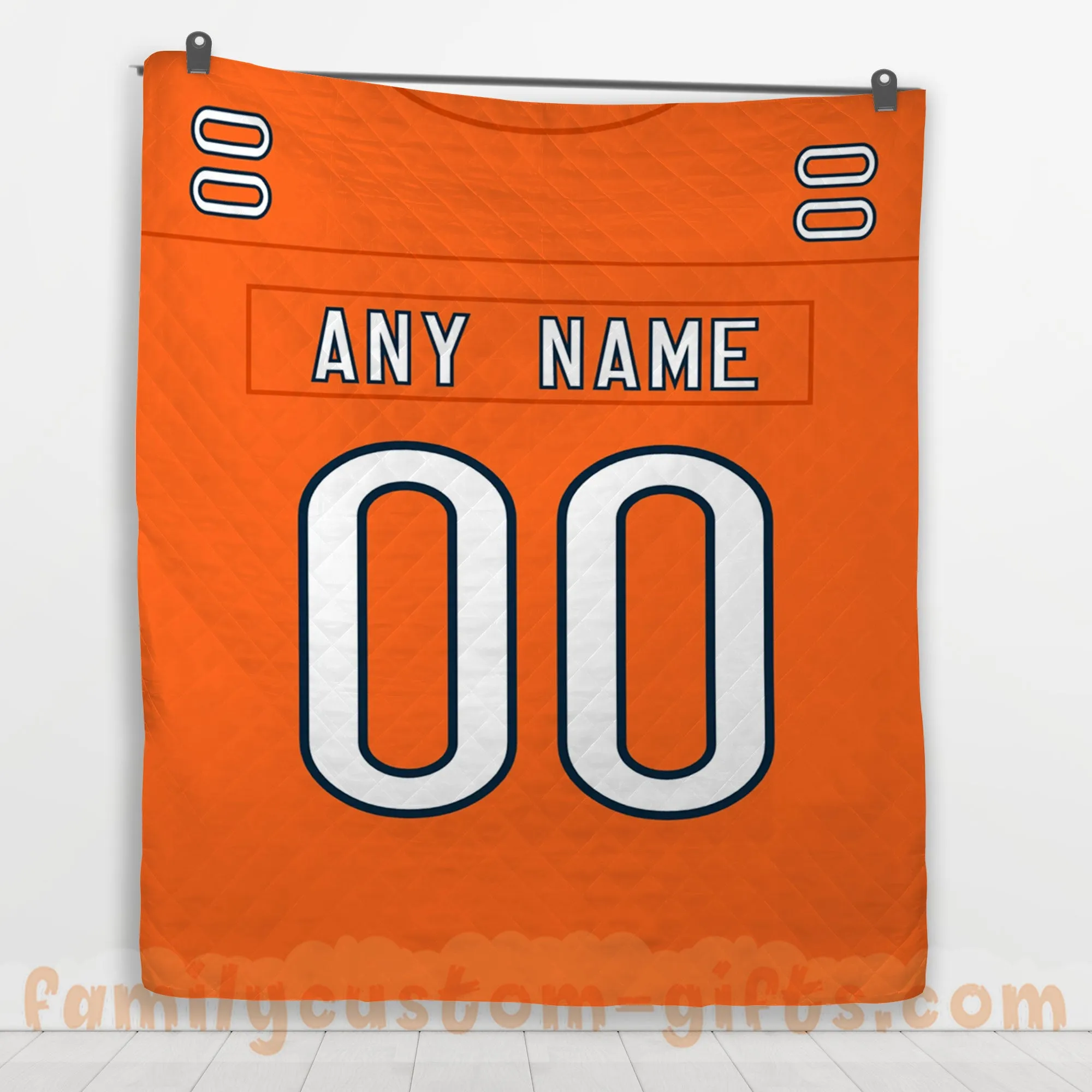 Custom Premium Quilt Blanket Chicago Jersey American Football Personalized Quilt Gifts for Her & Him