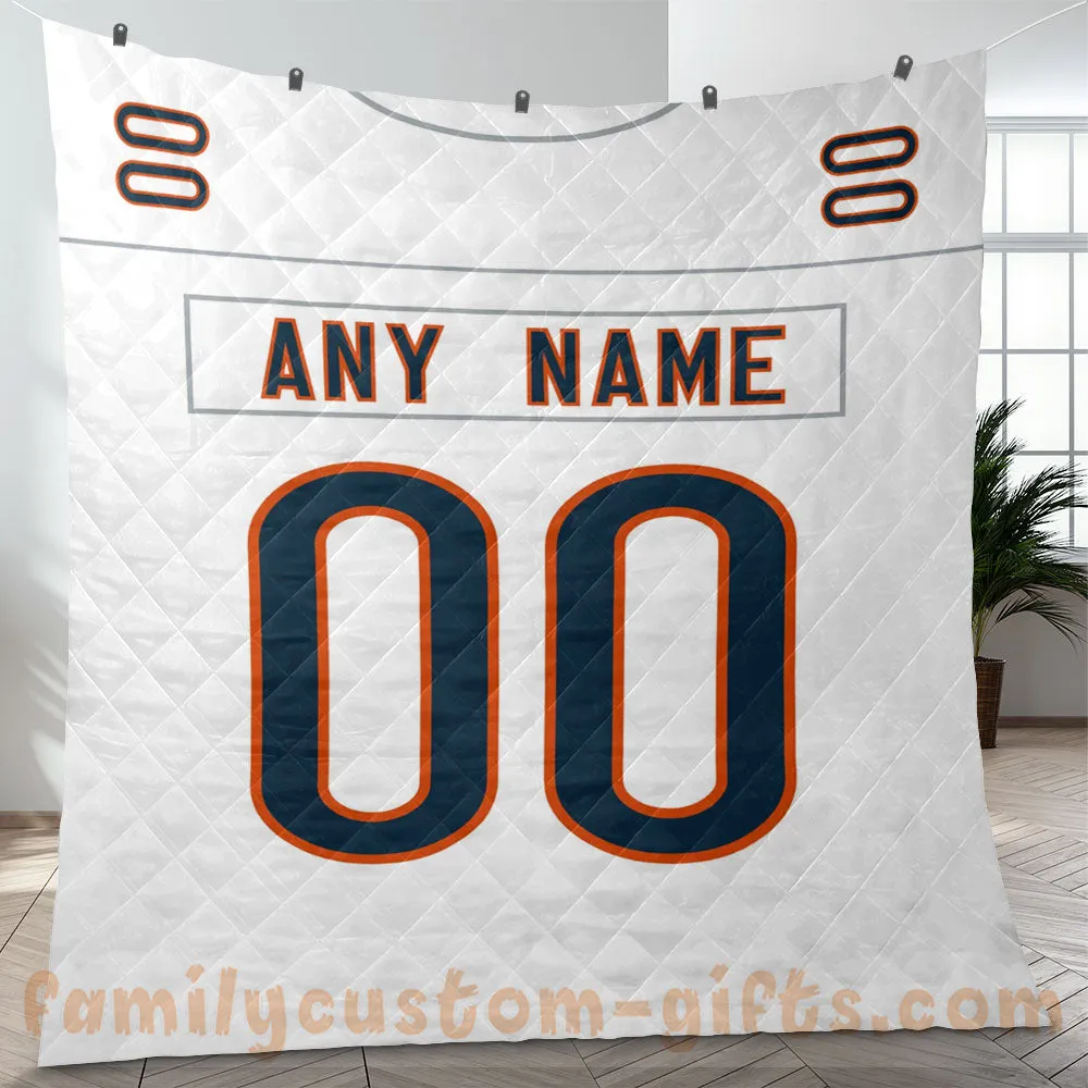 Custom Premium Quilt Blanket Chicago Jersey American Football Personalized Quilt Gifts for Her & Him