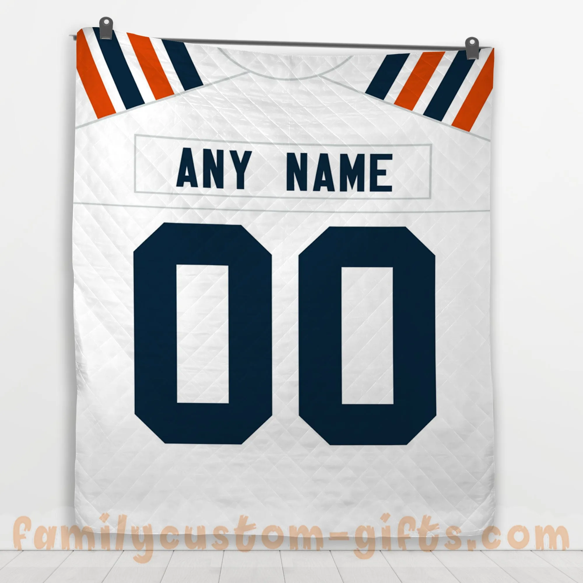 Custom Premium Quilt Blanket Chicago Jersey American Football Personalized Quilt Gifts for Her & Him