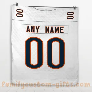 Custom Premium Quilt Blanket Chicago Jersey American Football Personalized Quilt Gifts for Her & Him
