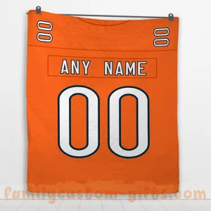 Custom Premium Quilt Blanket Chicago Jersey American Football Personalized Quilt Gifts for Her & Him