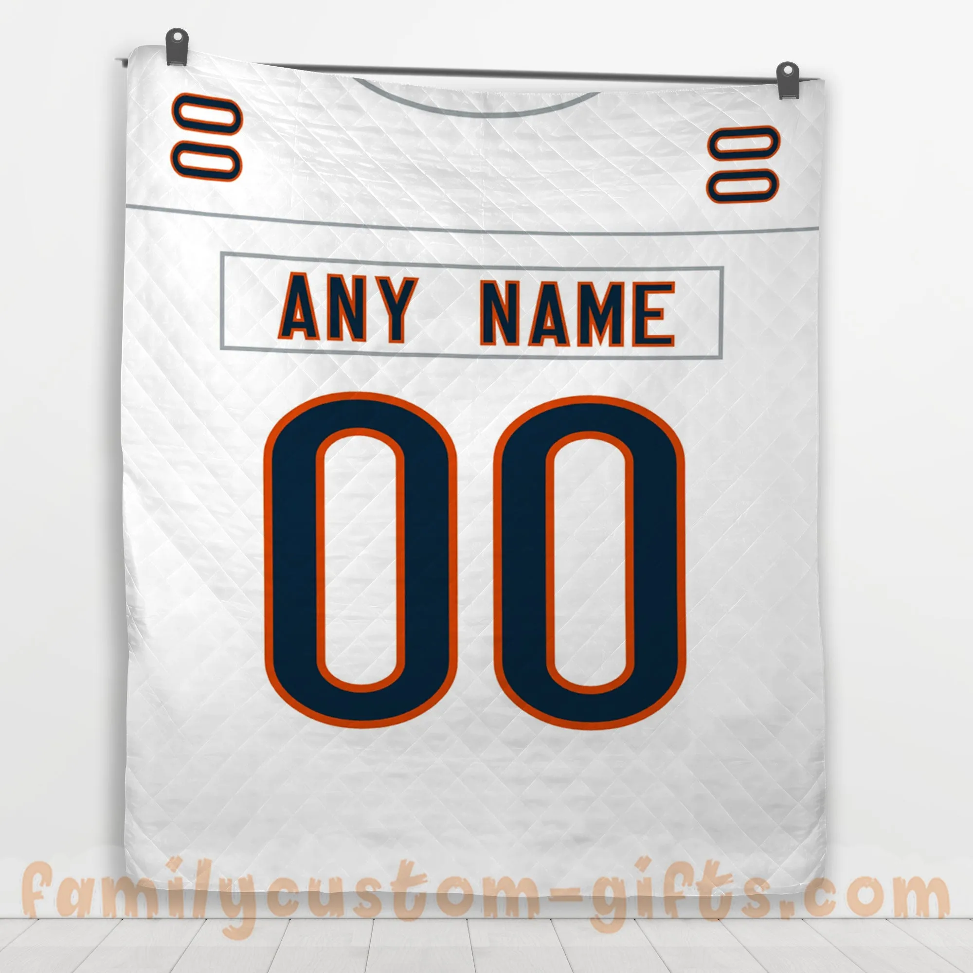 Custom Premium Quilt Blanket Chicago Jersey American Football Personalized Quilt Gifts for Her & Him