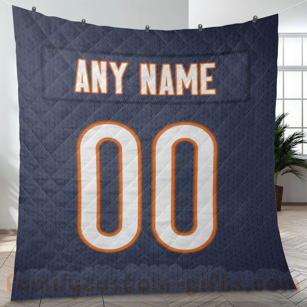 Custom Premium Quilt Blanket Chicago Jersey American Football Personalized Quilt Gifts for Her & Him