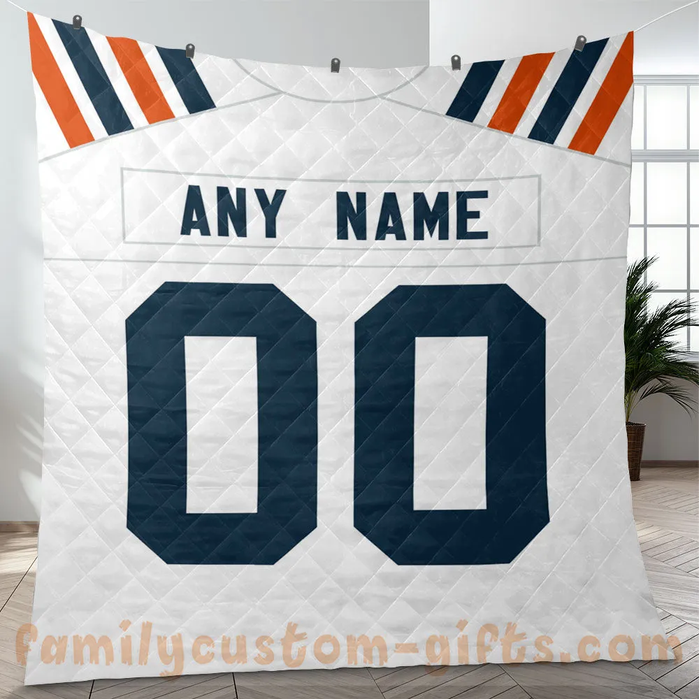 Custom Premium Quilt Blanket Chicago Jersey American Football Personalized Quilt Gifts for Her & Him