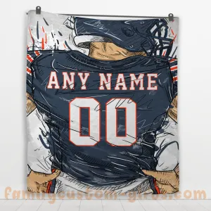Custom Premium Quilt Blanket Chicago Jersey American Football Personalized Quilt Gifts for Her & Him