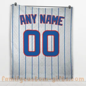 Custom Premium Quilt Blanket Chicago Jersey Baseball Personalized Quilt Gifts for Her & Him