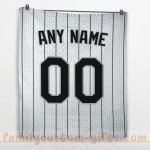 Custom Premium Quilt Blanket Chicago Jersey Baseball Personalized Quilt Gifts for Her & Him