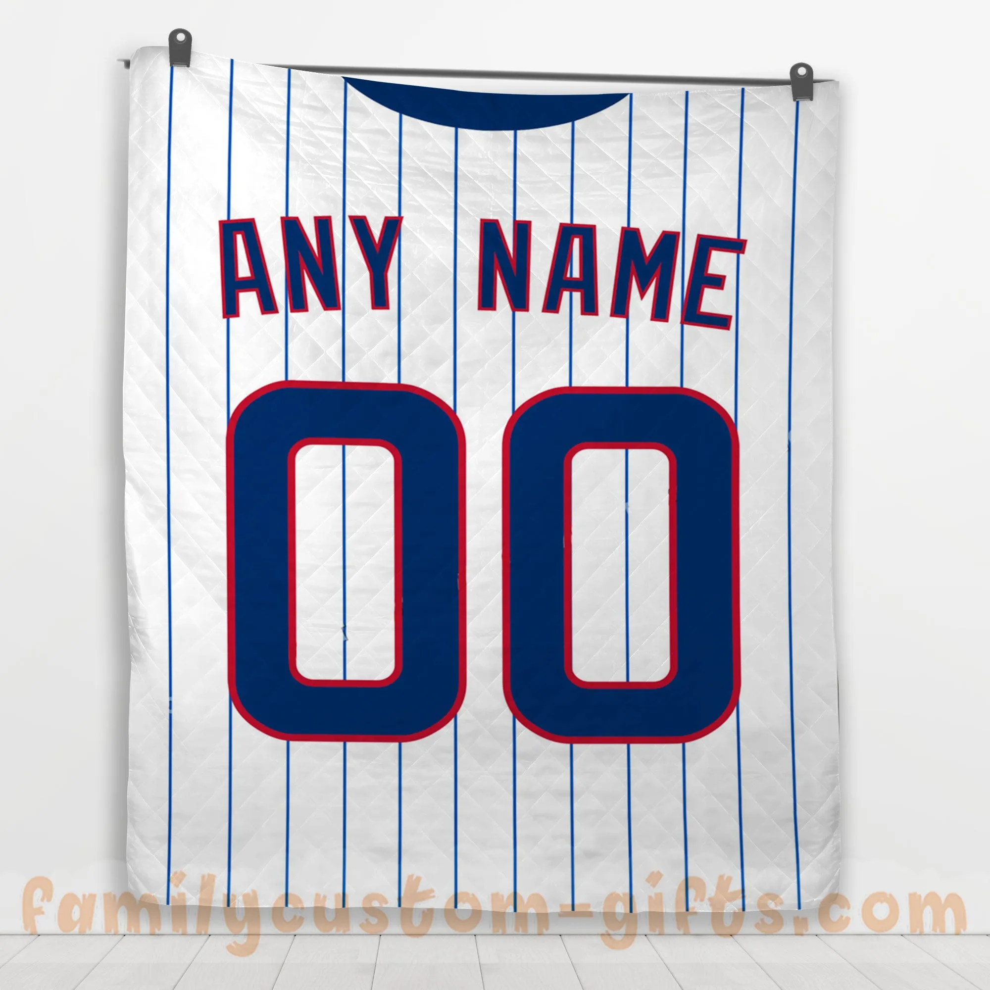 Custom Premium Quilt Blanket Chicago Jersey Baseball Personalized Quilt Gifts for Her & Him