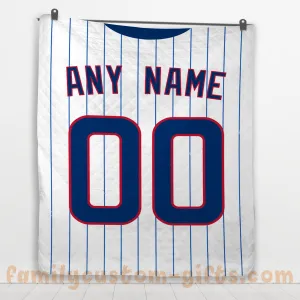 Custom Premium Quilt Blanket Chicago Jersey Baseball Personalized Quilt Gifts for Her & Him