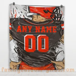 Custom Premium Quilt Blanket Cleveland Jersey American Football Personalized Quilt Gifts for Her & Him