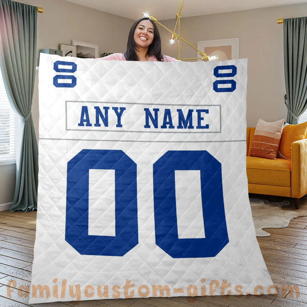 Custom Premium Quilt Blanket Dallas Jersey American Football Personalized Quilt Gifts for Her & Him