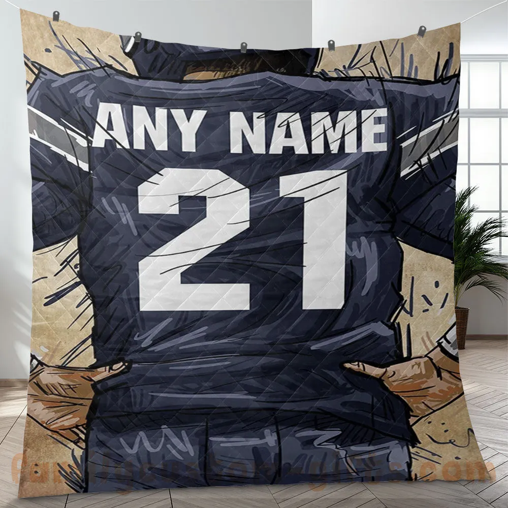 Custom Premium Quilt Blanket Dallas Jersey American Football Personalized Quilt Gifts for Her & Him