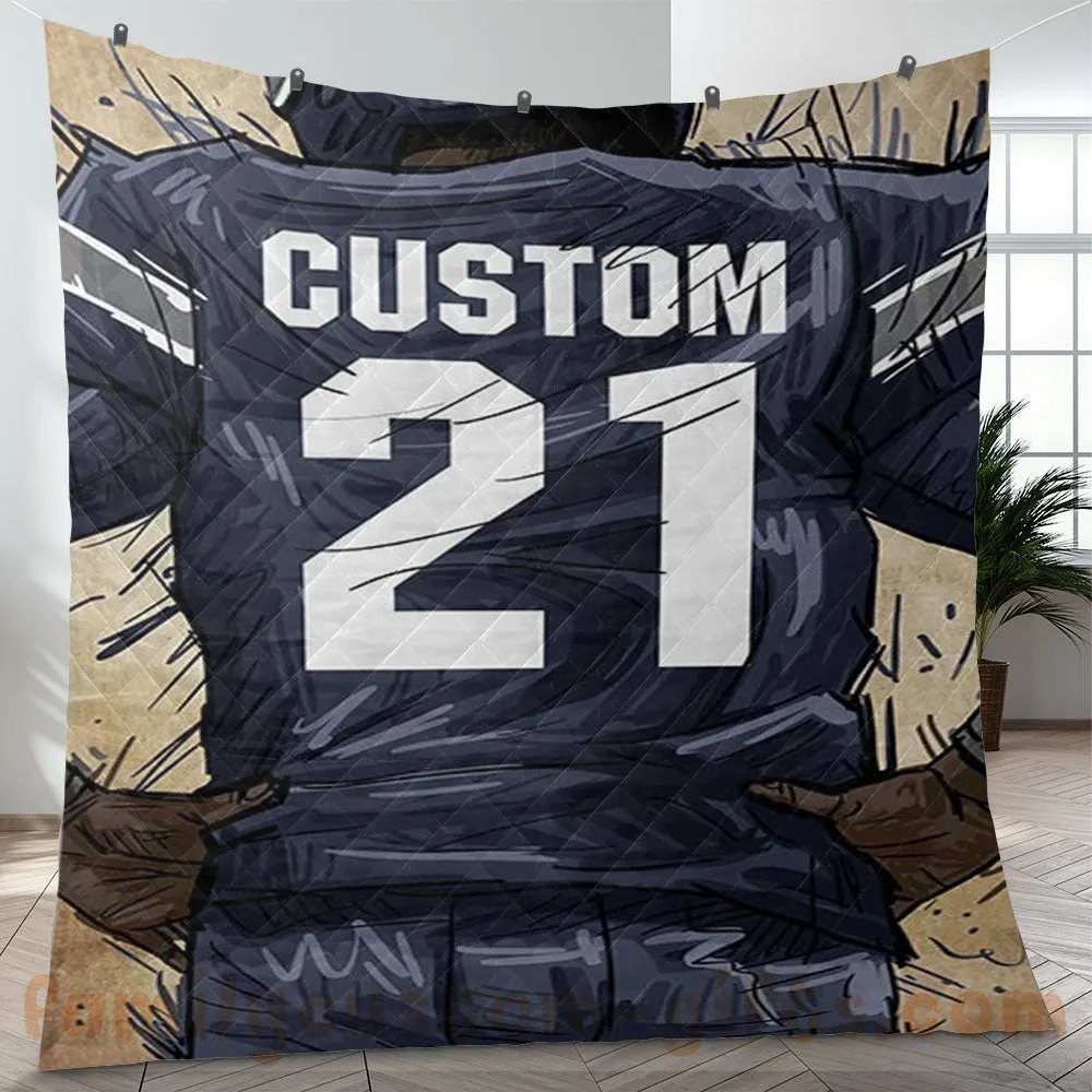 Custom Premium Quilt Blanket Dallas Jersey American Football Personalized Quilt Gifts for Her & Him