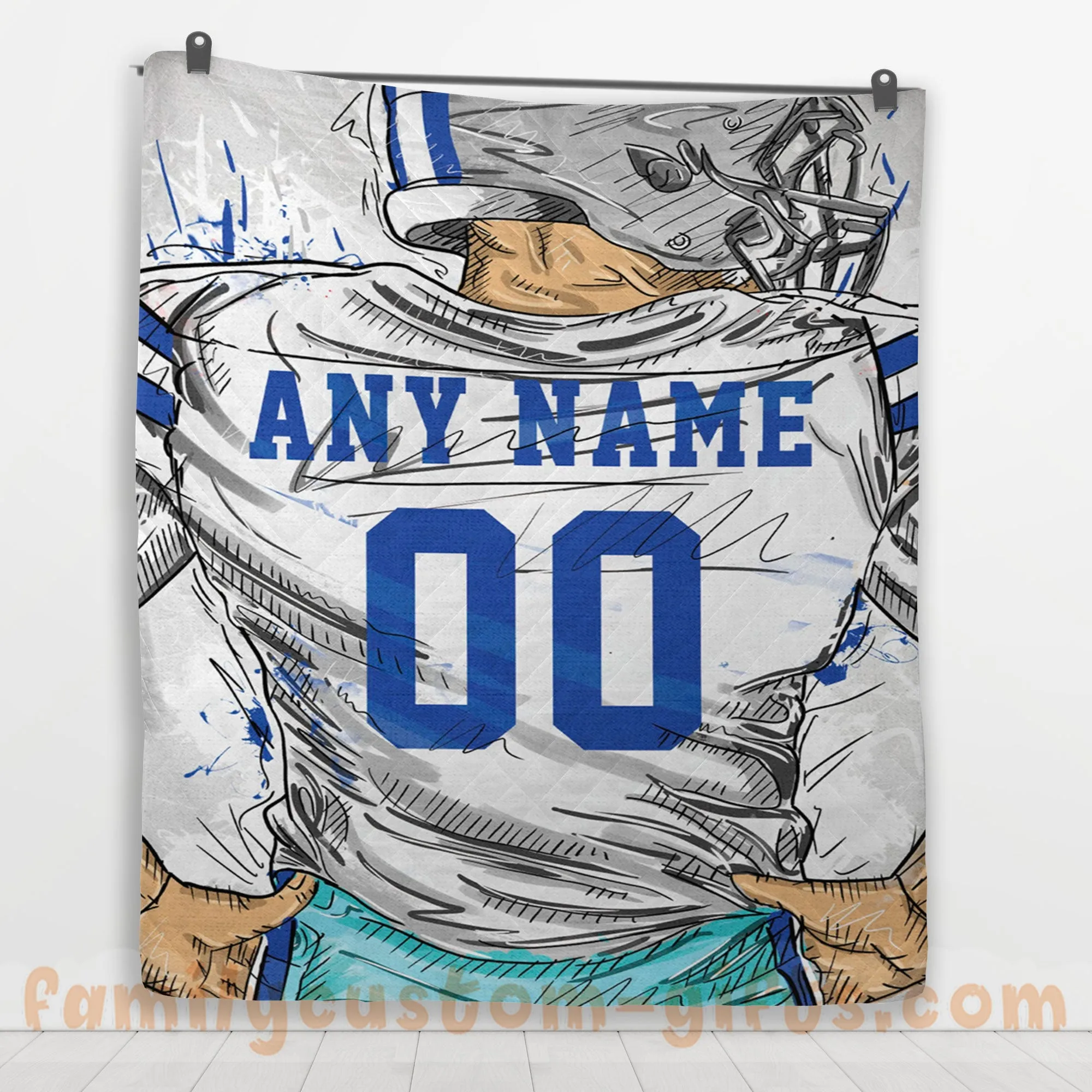 Custom Premium Quilt Blanket Dallas Jersey American Football Personalized Quilt Gifts for Her & Him