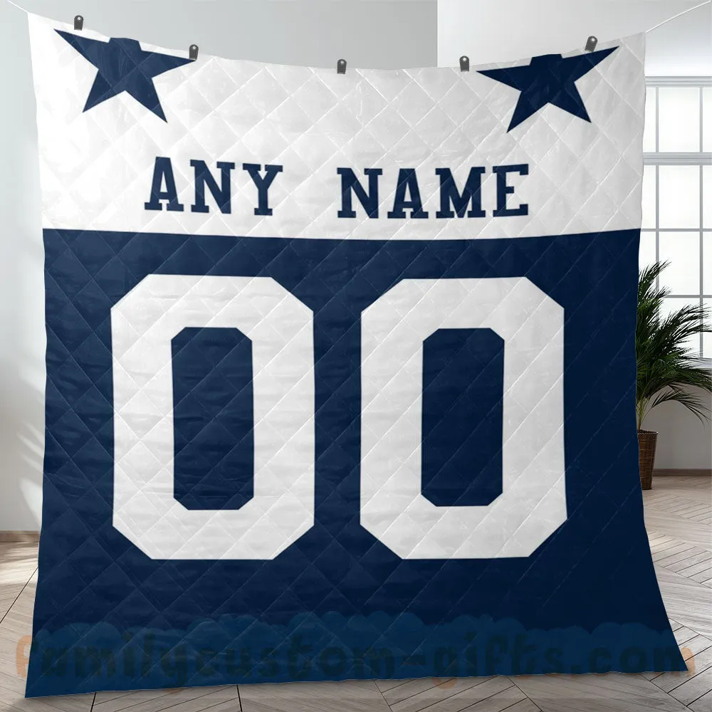 Custom Premium Quilt Blanket Dallas Jersey American Football Personalized Quilt Gifts for Her & Him