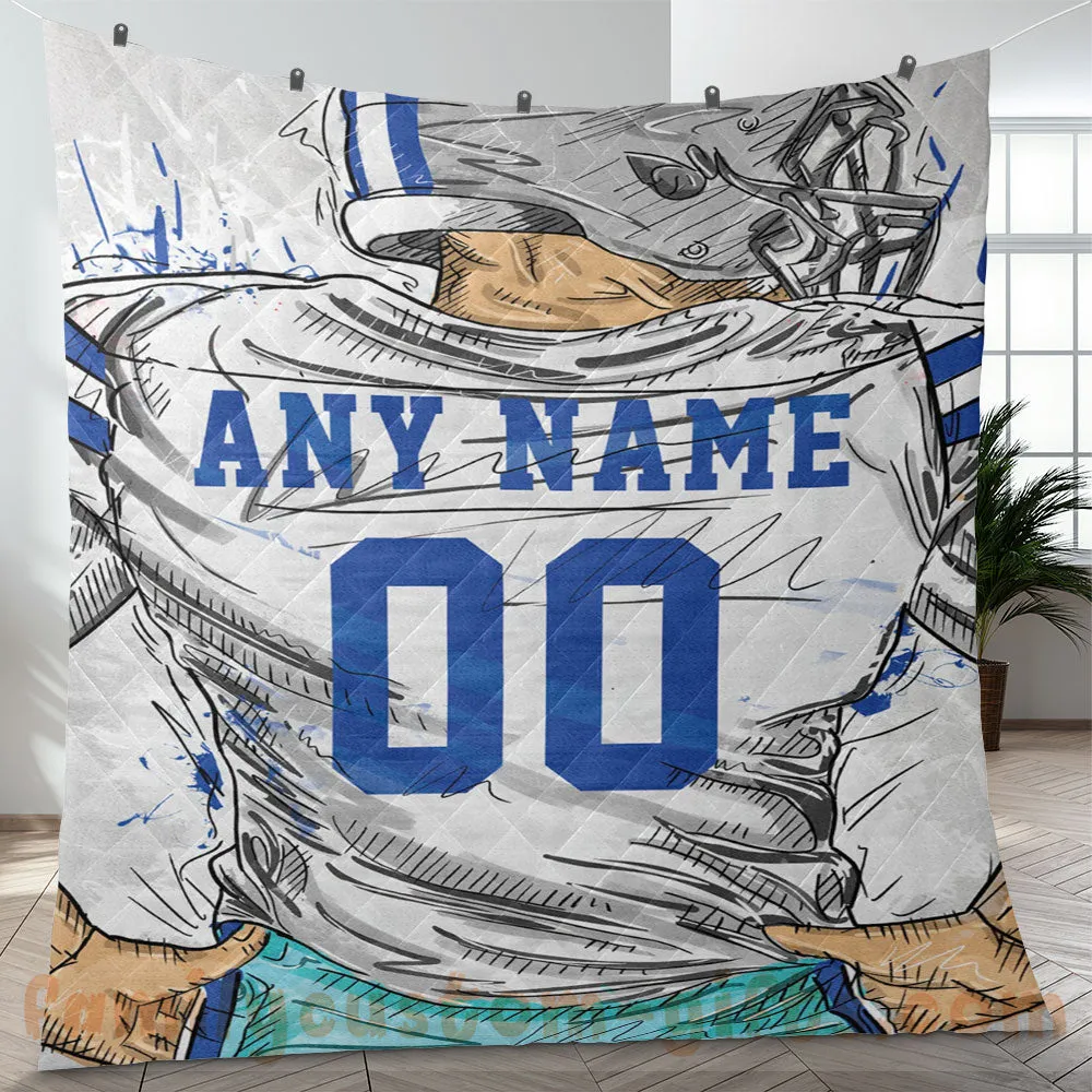 Custom Premium Quilt Blanket Dallas Jersey American Football Personalized Quilt Gifts for Her & Him