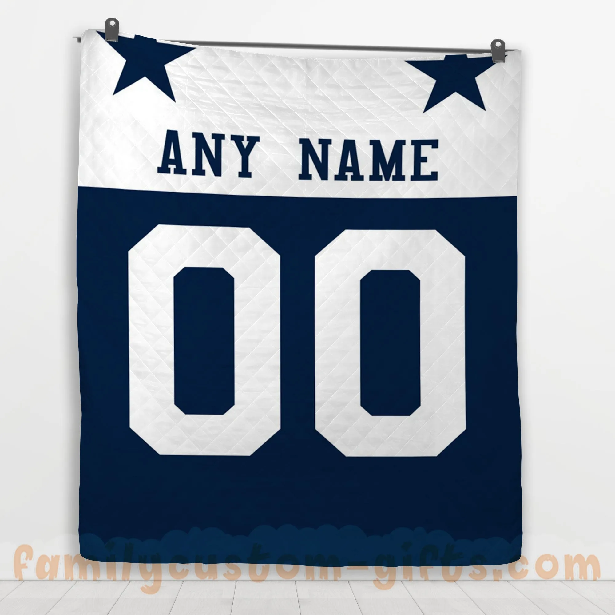 Custom Premium Quilt Blanket Dallas Jersey American Football Personalized Quilt Gifts for Her & Him