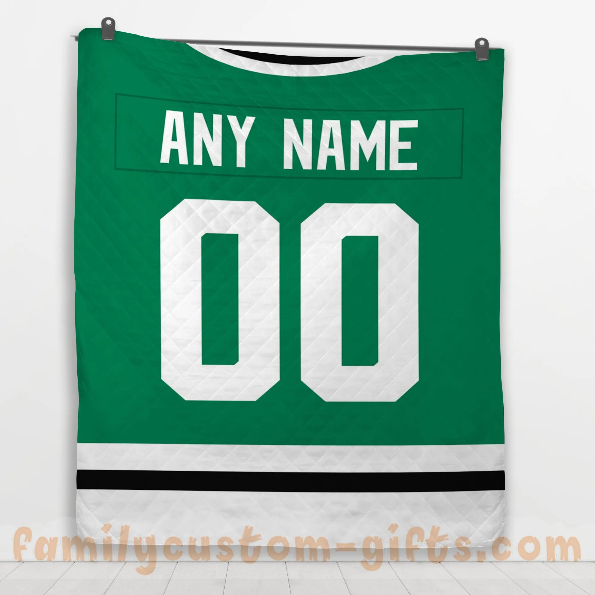 Custom Premium Quilt Blanket Dallas Jersey Ice Hockey Personalized Quilt Gifts for Her & Him