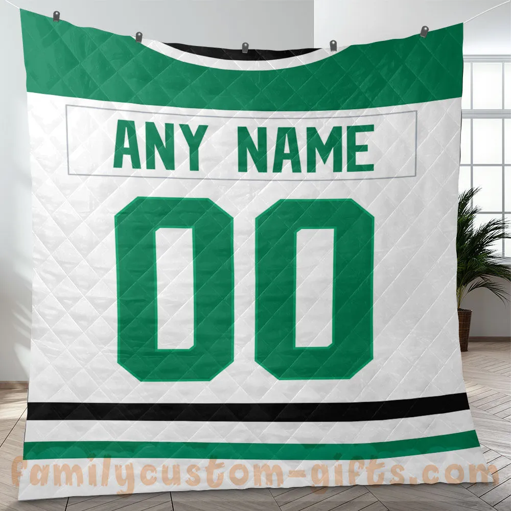 Custom Premium Quilt Blanket Dallas Jersey Ice Hockey Personalized Quilt Gifts for Her & Him