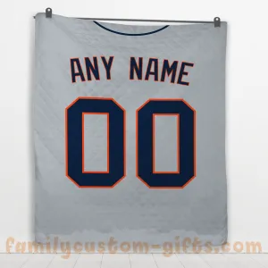 Custom Premium Quilt Blanket Detroit Jersey Baseball Personalized Quilt Gifts for Her & Him