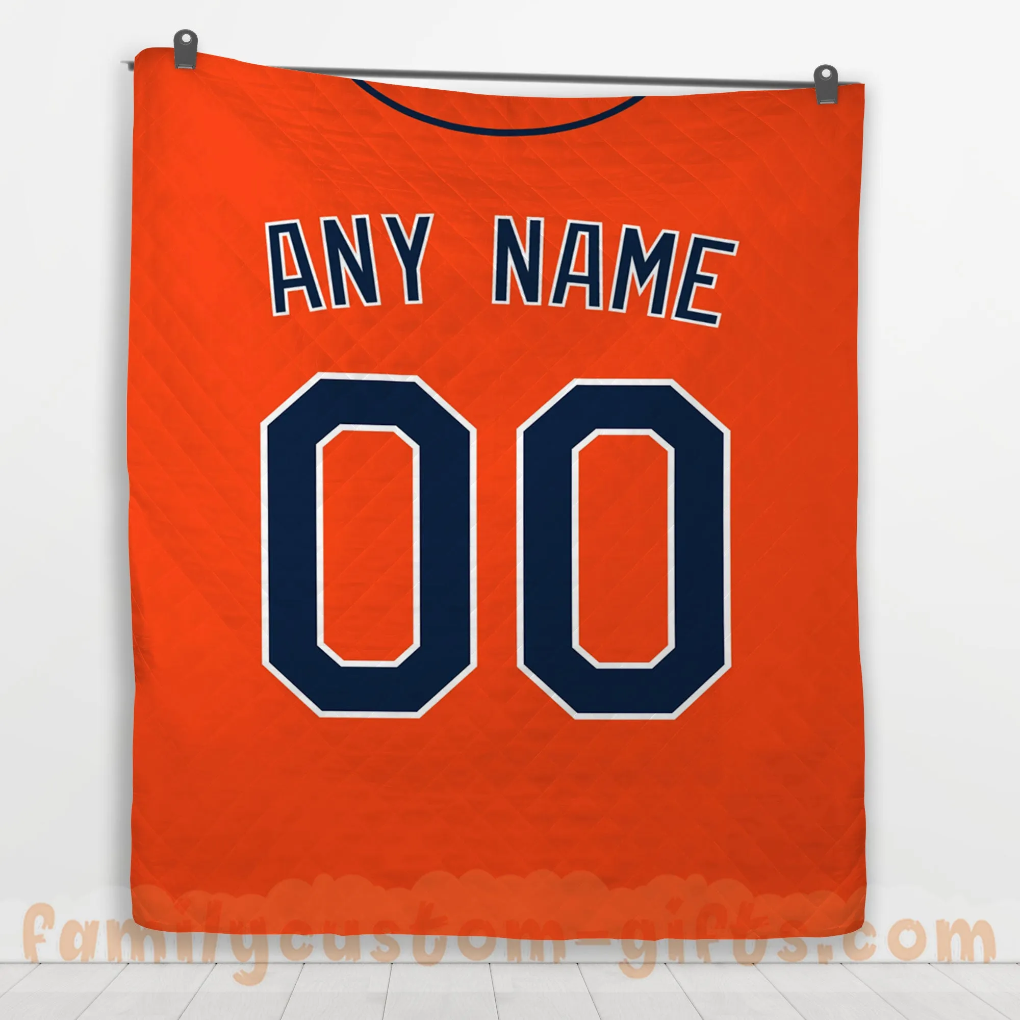 Custom Premium Quilt Blanket Detroit Jersey Baseball Personalized Quilt Gifts for Her & Him